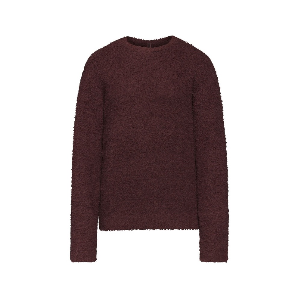 SKIMS Burgundy Crew Neck Sweater